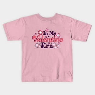 In My Valentine Era Checkered Heart Feb 14th Kids T-Shirt